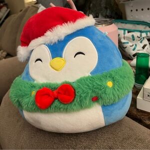 NWOT 8” Puff the Penguin Wearing Wreath Squishmallow — Holiday Collection